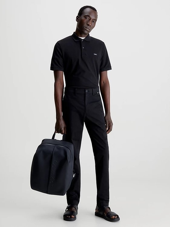 Luxusní Stretch Pique Slim polo, Černá barva, S, M