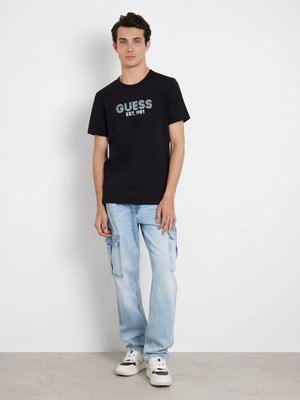Classic Design triko – GUESS, Černá barva Muži
