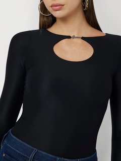 Luxusní Amira Logo Placket top, Černá barva, XS, S, M