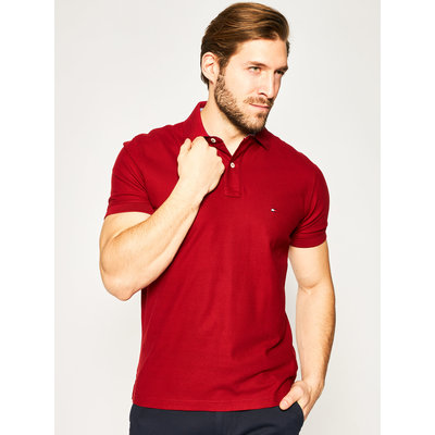 Tommy Hilfiger – TH Polo Triko, Vínová barva