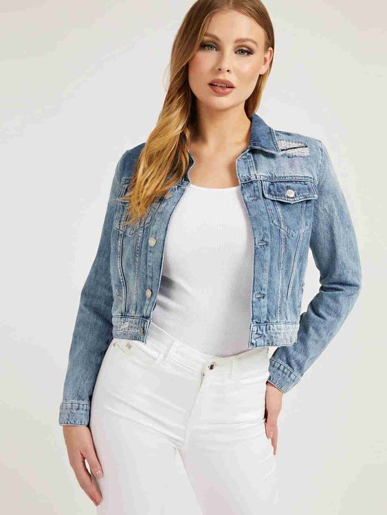 Luxusní Delya denim bunda, Modrá barva, XS, S, M, L, XL 2