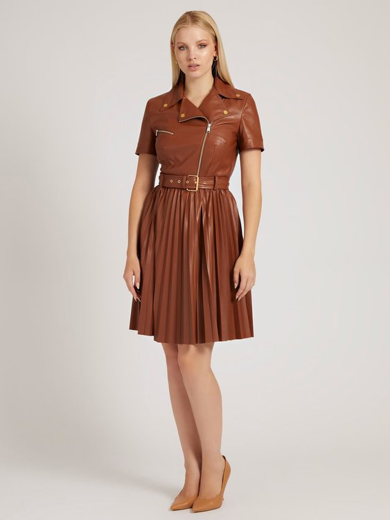 GUESS – Livia šaty, Hnědá barva