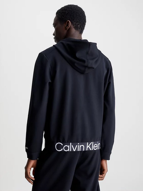 Zip Hoodie mikina – Calvin Klein Performance, Černá barva Muži
