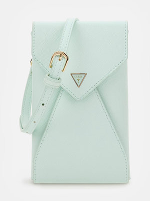 GUESS – Saffiano pouzdro na mobil, Zelená barva