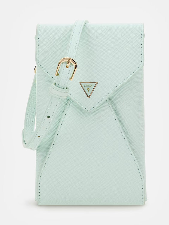 GUESS – Saffiano pouzdro na mobil, Zelená barva