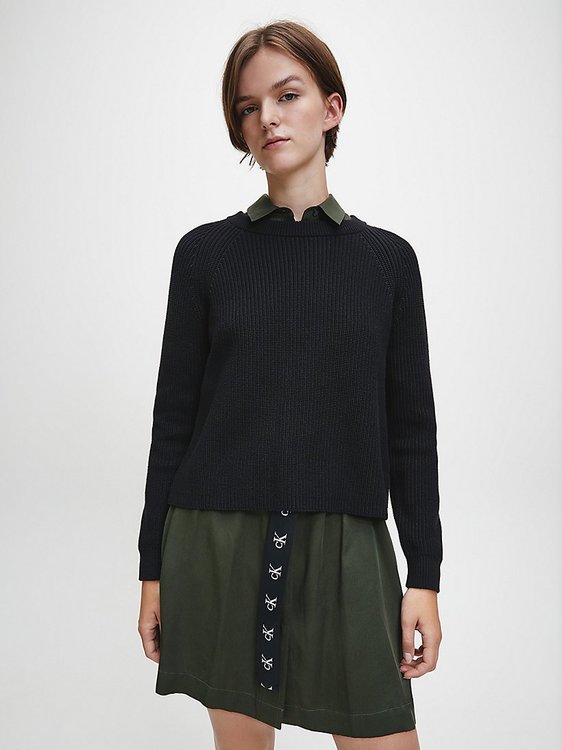 Calvin Klein Jeans – Lofty Svetr, Černá barva