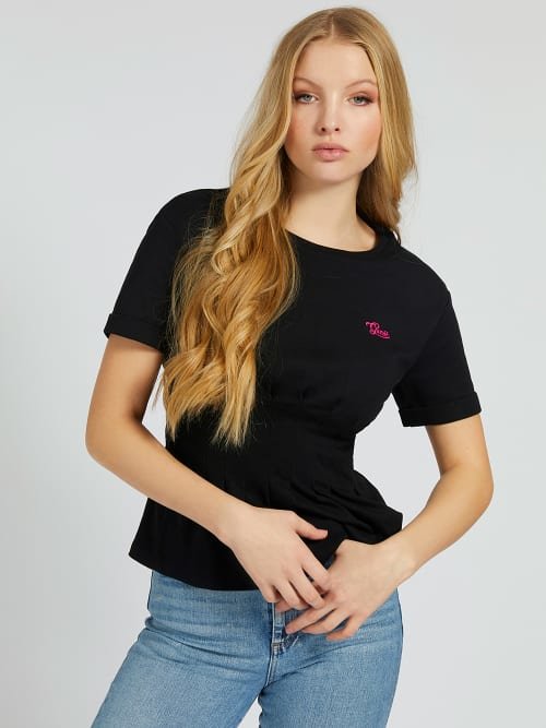 Guess – Logo triko, Černá barva