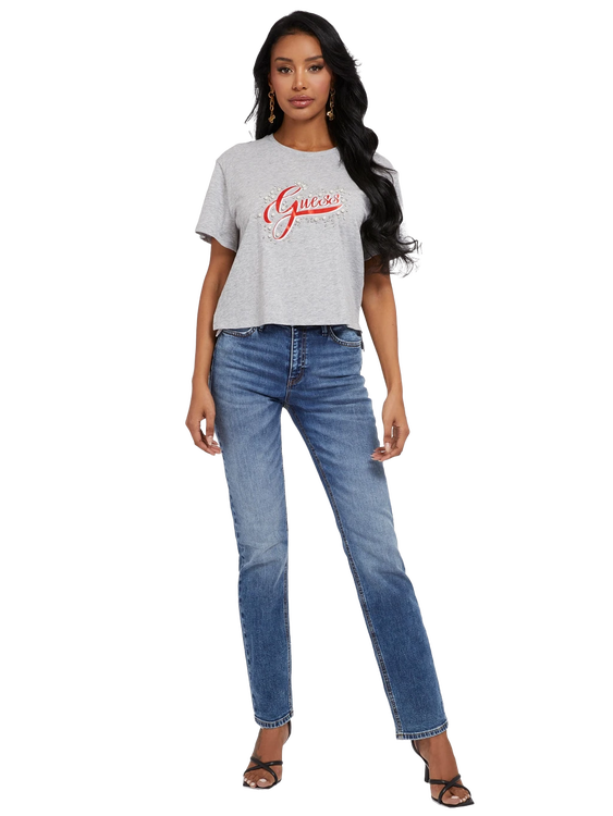 Módní Leontina triko, Šedá barva, 2022