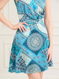 Luxusní Mykonos šaty, Modrá barva, 38, 40, 42, 44, 46