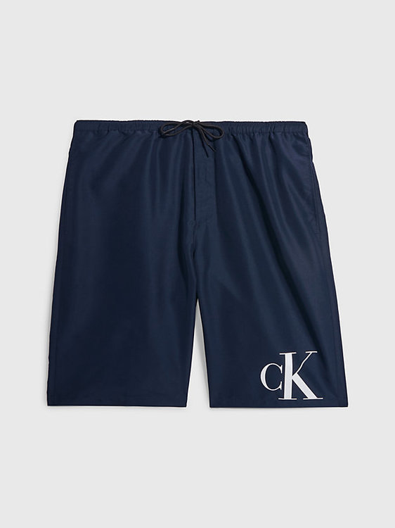 Calvin Klein Swimwear – CK Monogram plavky, Modrá, Navy barva