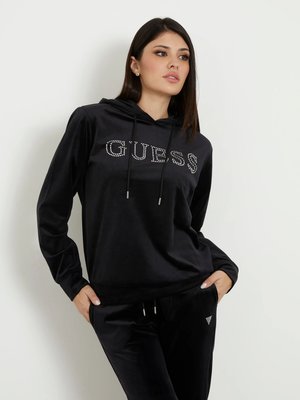 GUESS – Couture mikina s kapucí, Černá barva
