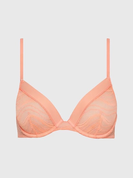 Calvin Klein Underwear – Allover Lace podprsenka, Oranžová barva