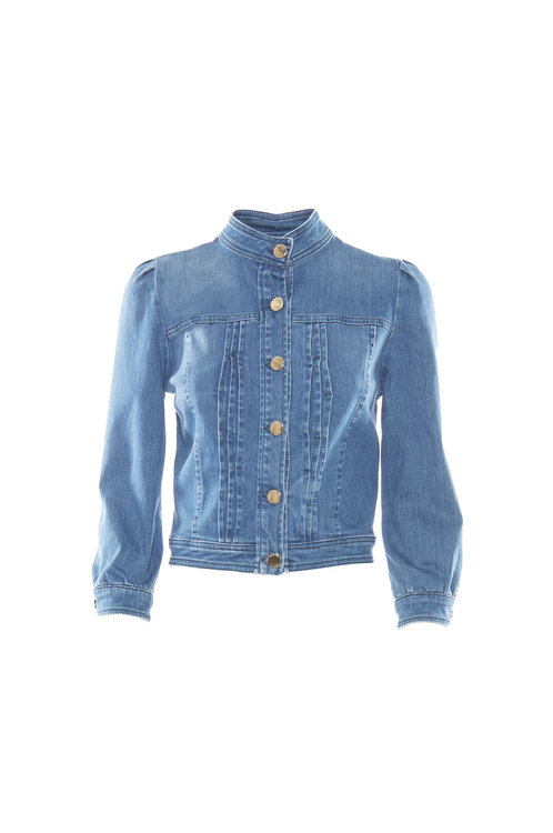 Módní Stefy denim bunda, Modrá barva, 2022