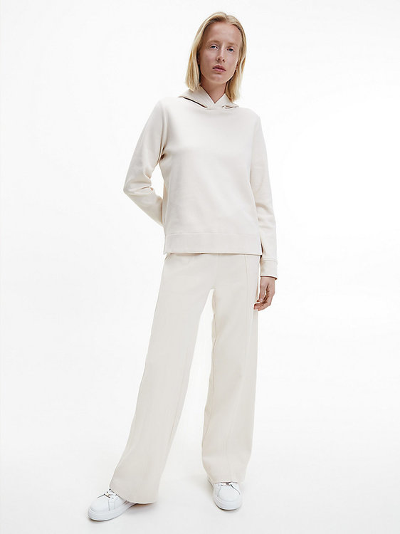 Micro logo mikina – Calvin Klein, Krémová barva Ženy