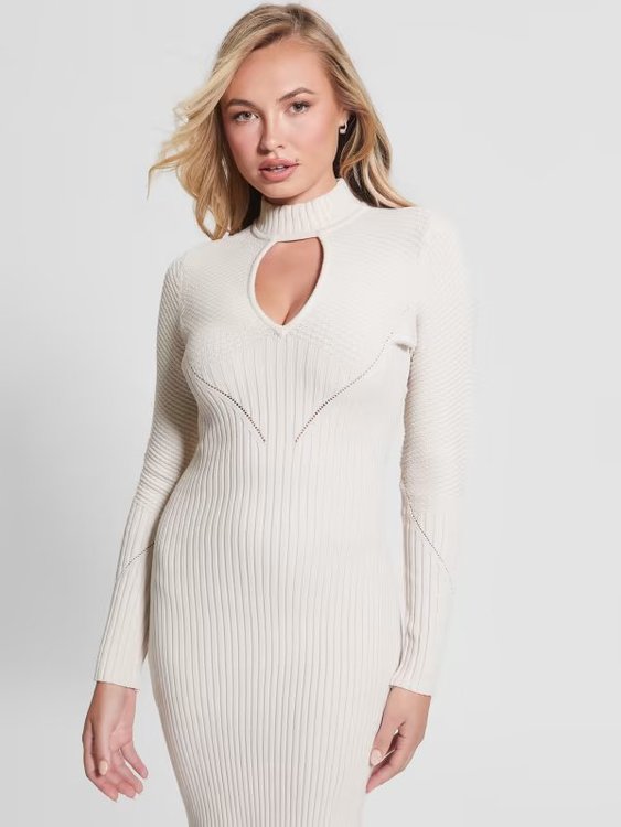 Módní Tatia šaty, Krémová barva, 2023