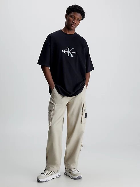 Módní Archival Monologo triko, Černá barva, 2023