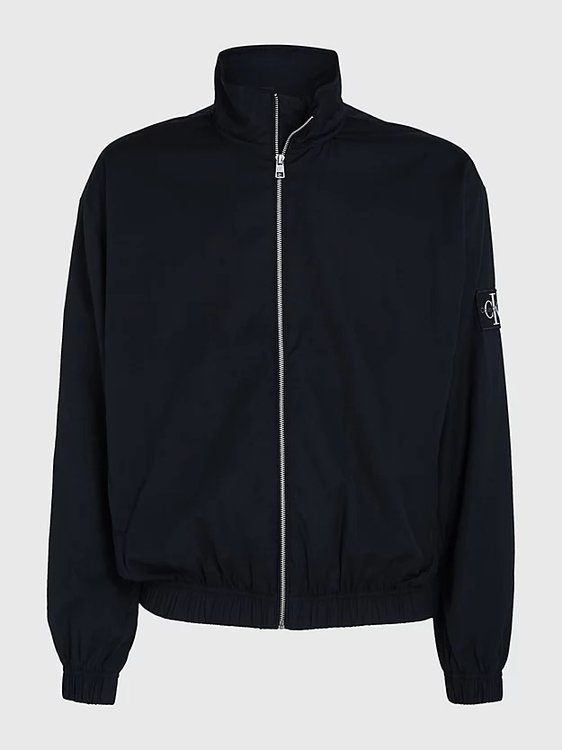 Relaxed Cotton Zip Up bunda Černá barva Muži