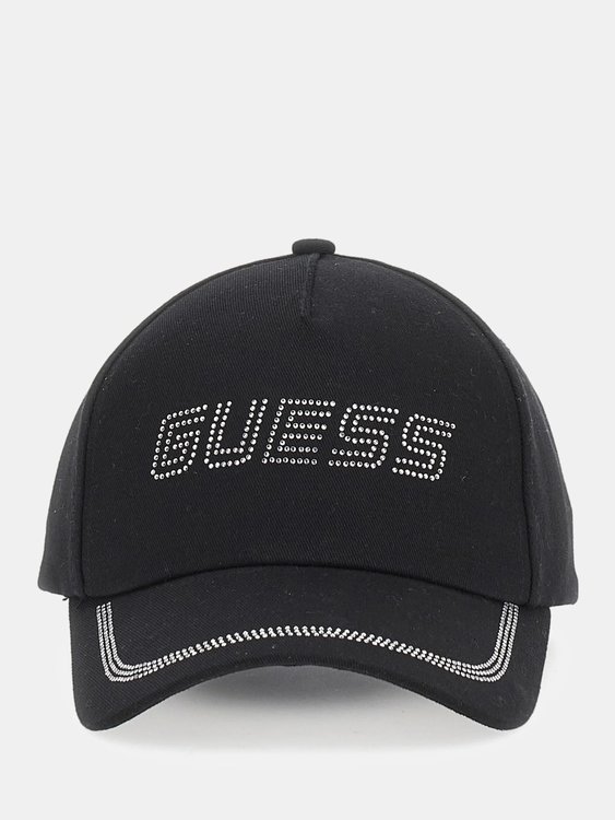 GUESS – Rhinestones Baseball kšiltovka, Černá barva