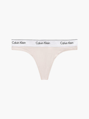 Calvin Klein Underwear – Metallic tanga, Béžová barva