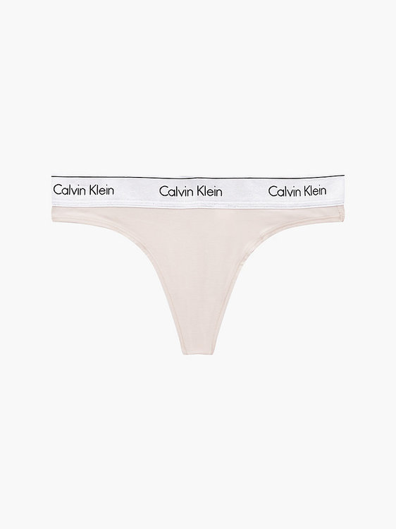 Calvin Klein Underwear – Metallic tanga, Béžová barva