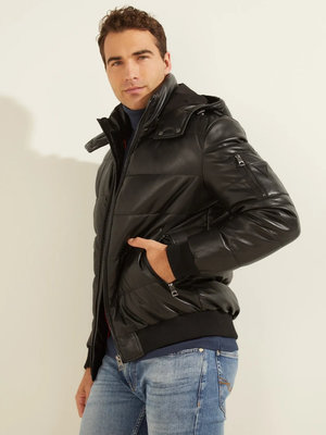 Puffer bunda Černá barva Muži