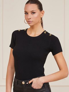 Luxusní Alice svetrový top, Černá barva, XS, S, M