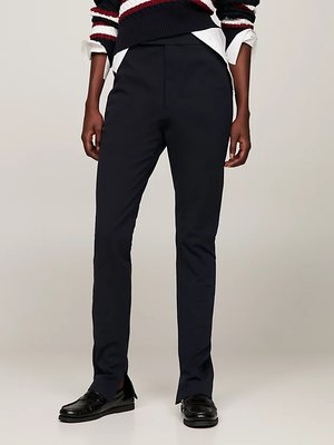 Tommy Hilfiger – Slim Cotton Gabardine kalhoty, Černá barva