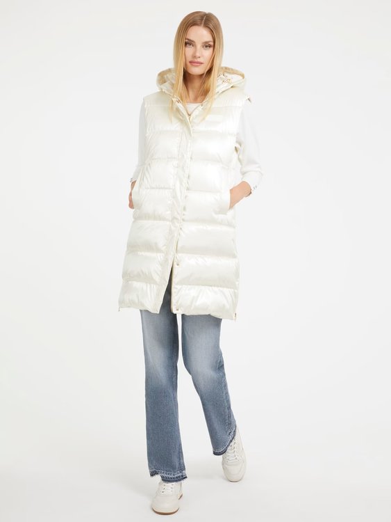 GUESS – Noemi Padded vesta, Bílá barva