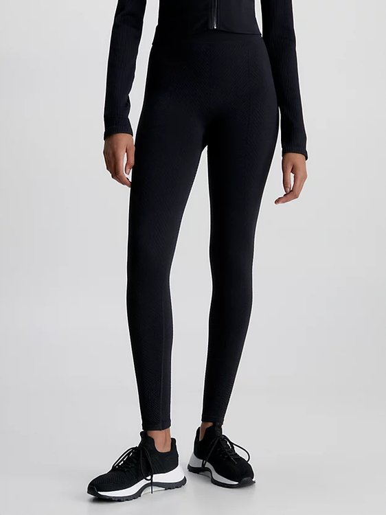 Calvin Klein Performance – Seamless Gym legíny, Černá barva