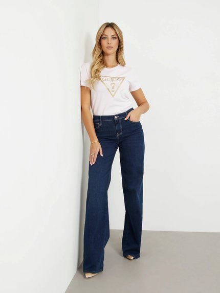 Módní Gold Triangle triko, Růžová barva, 2024