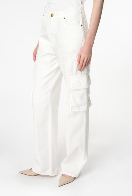 Módní Caty Cargo Bull Comfort kalhoty, Bílá barva, 2024
