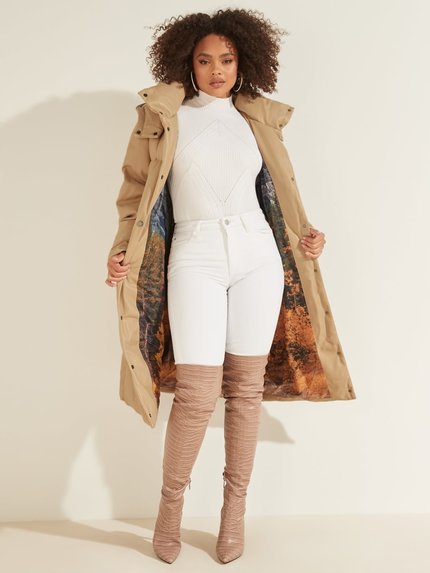 Luxusní Emilie bunda, Béžová barva, XS, S, M 1