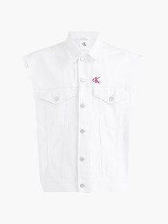 Luxusní Edge denim vesta, Bílá barva, S, M, L, XL