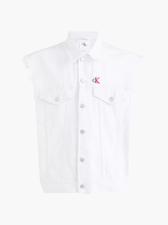 Luxusní Edge denim vesta, Bílá barva, S, M, L, XL