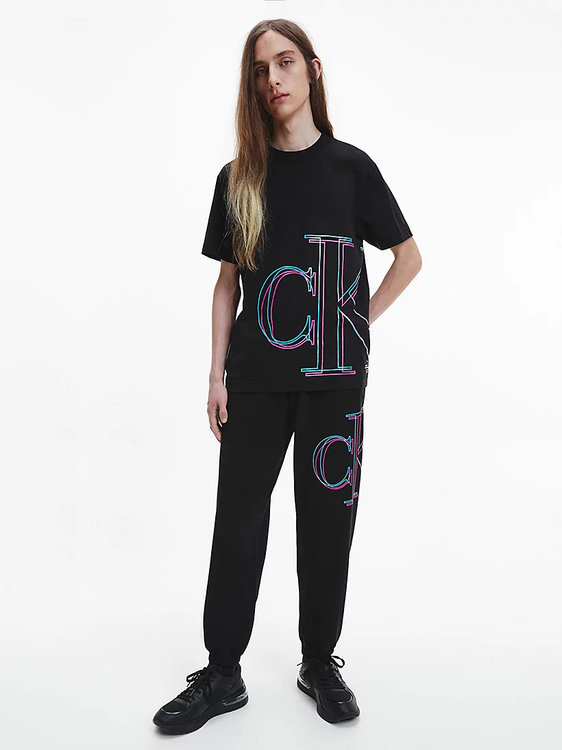 Módní Illuminated tepláky, Černá barva, 2022