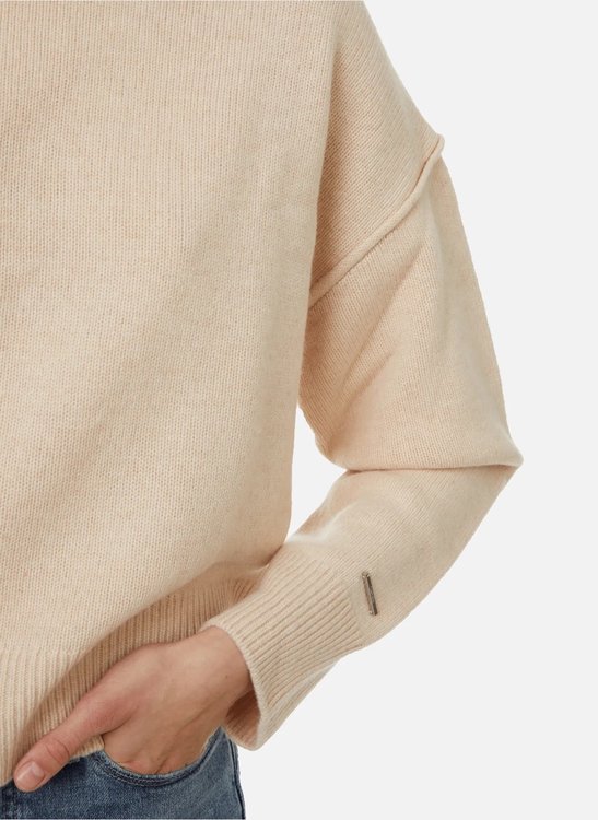 Módní Cashmere Blend svetr, Béžová, Krémová barva, 2023