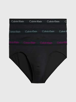 Calvin Klein Underwear – Cotton Stretch slipy 3ks, Černá barva