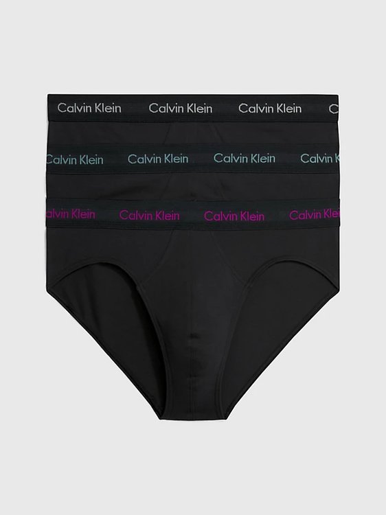 Calvin Klein Underwear – Cotton Stretch slipy 3ks, Černá barva