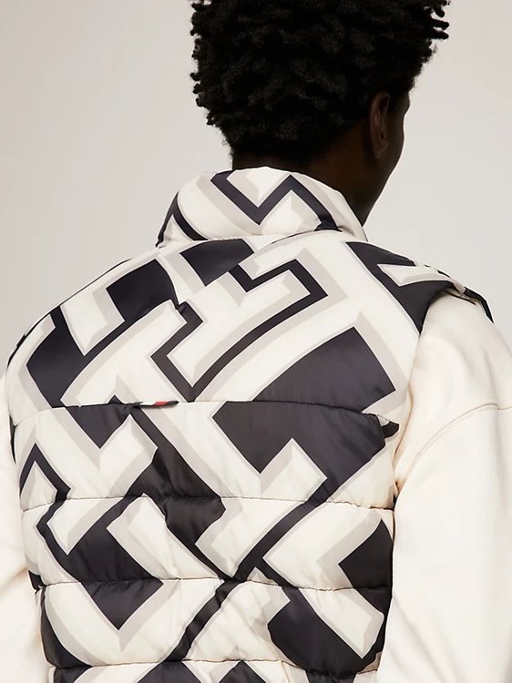 TH Warm Monogram New York bunda Bílá, Černá barva Muži