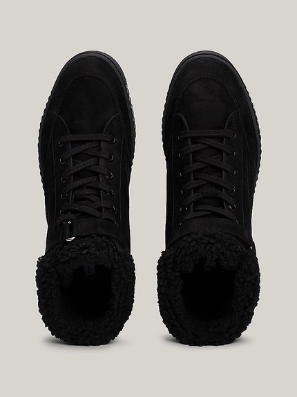 Módní Faux Fur Nubuck tenisky, Černá barva, 2024