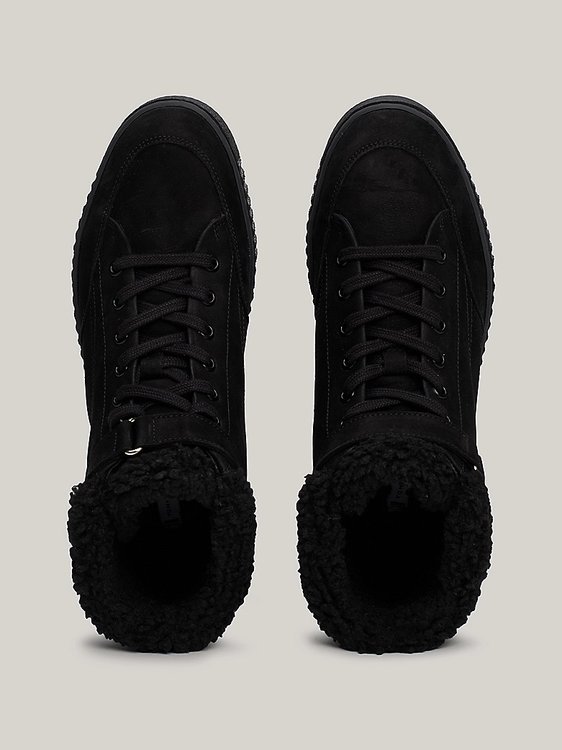 Módní Faux Fur Nubuck tenisky, Černá barva, 2024