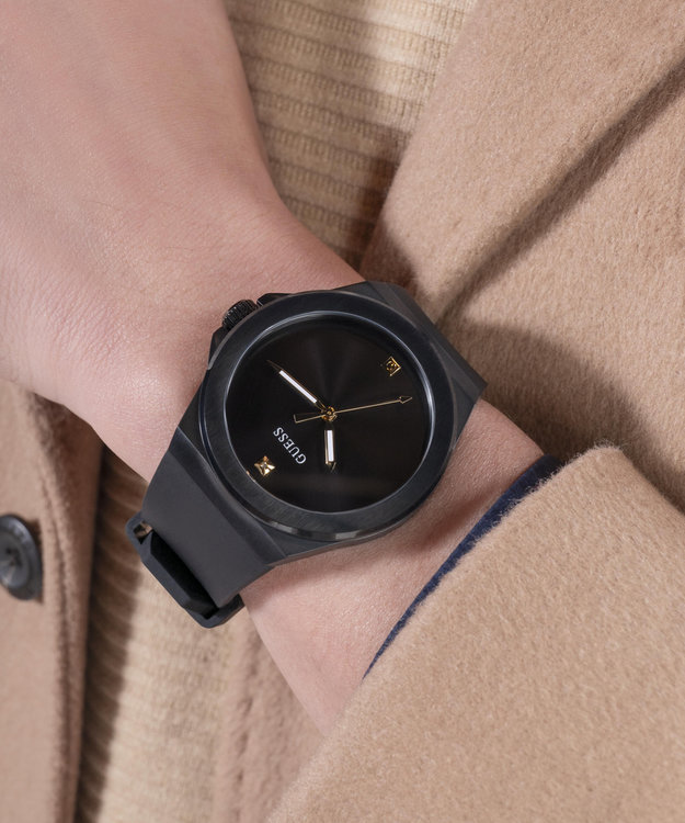 GUESS – Vinyl hodinky, Černá barva 1