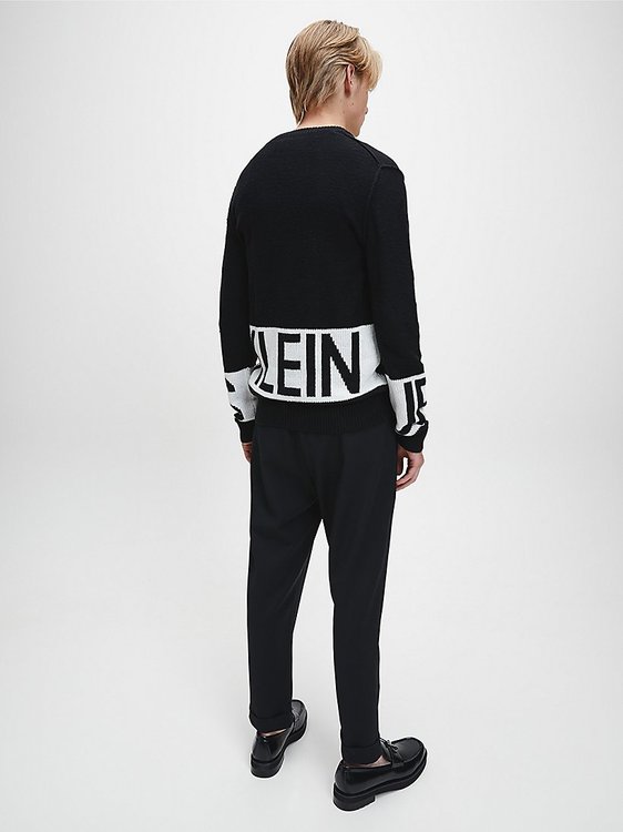 Módní Logo Svetr, Bílá, Černá barva, 2021, 2020