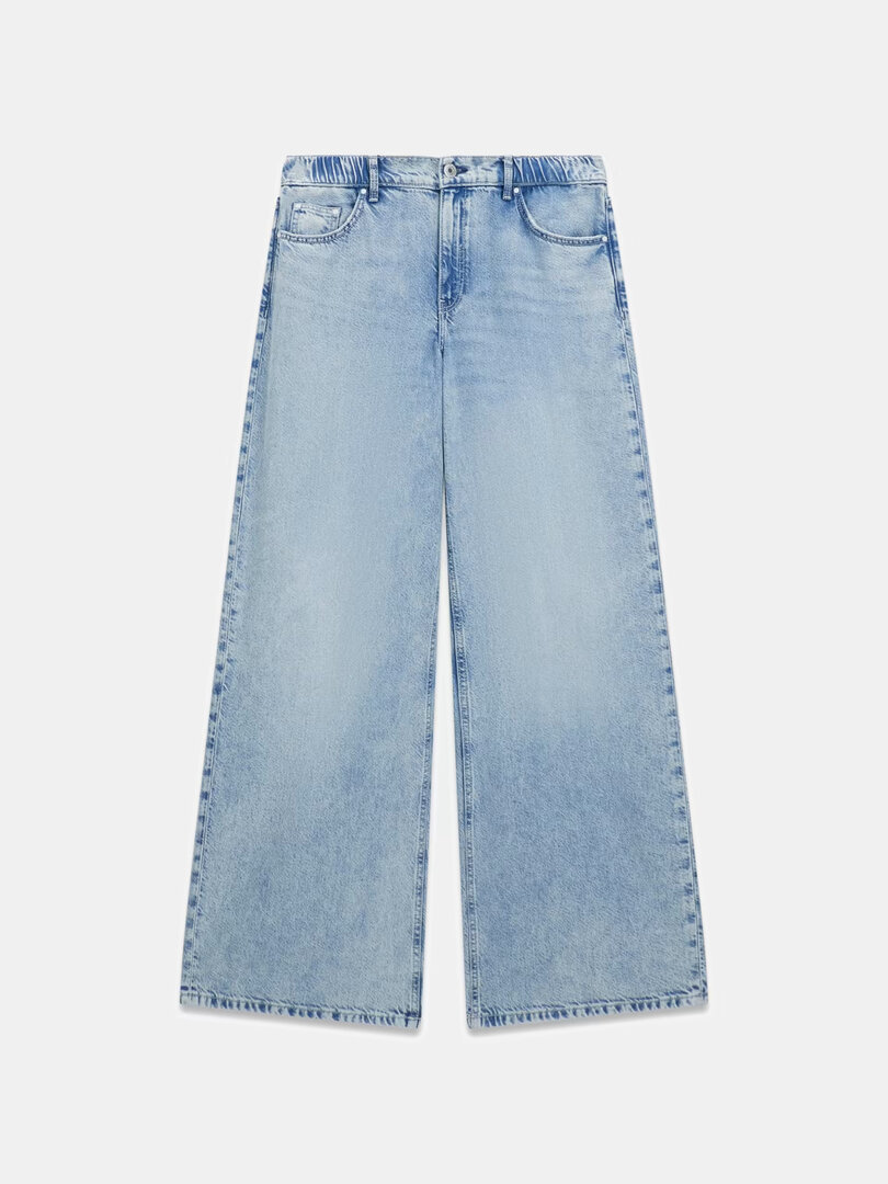 Wide loose jeans Modrá barva Ženy