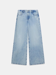 Wide loose jeans Modrá barva Ženy