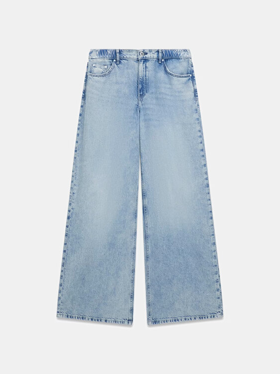 Wide loose jeans Modrá barva Ženy