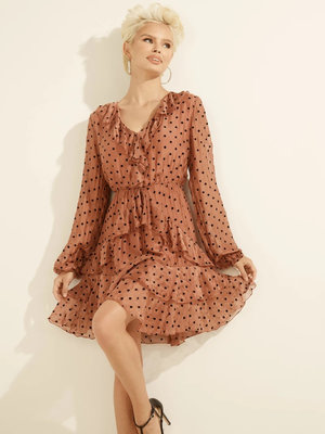 Luxusní Ramona šaty, Hnědá barva, XS, S, M, L