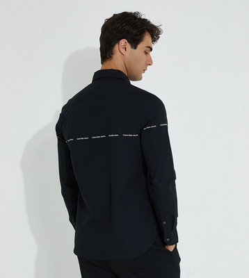 Repeat košile – Calvin Klein Jeans, Černá barva Muži