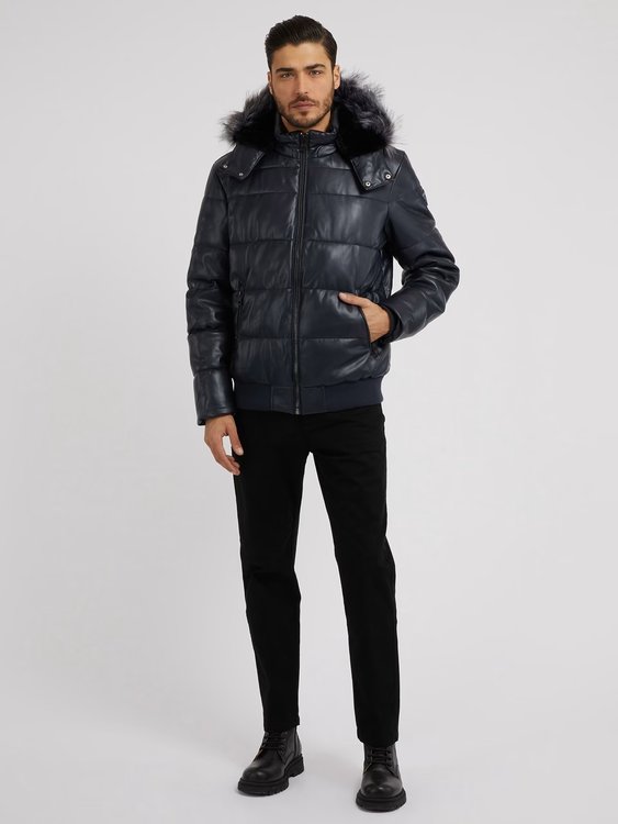 Módní Faux bunda, Modrá, Navy barva, 2022