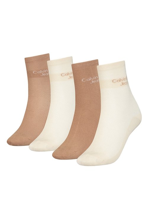 Calvin Klein Jeans – Crew ponožky 4ks, Hnědá barva